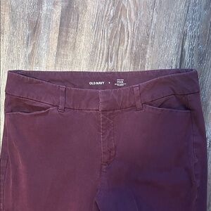 Old Navy Wine Slim Fit Flare Pants
